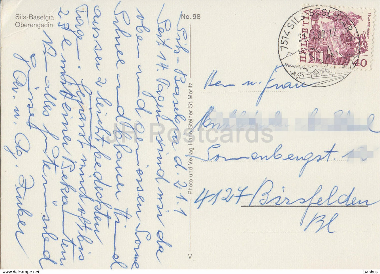 Sils Baselgia - Oberengadin - 98 - 1980 - Switzerland - used