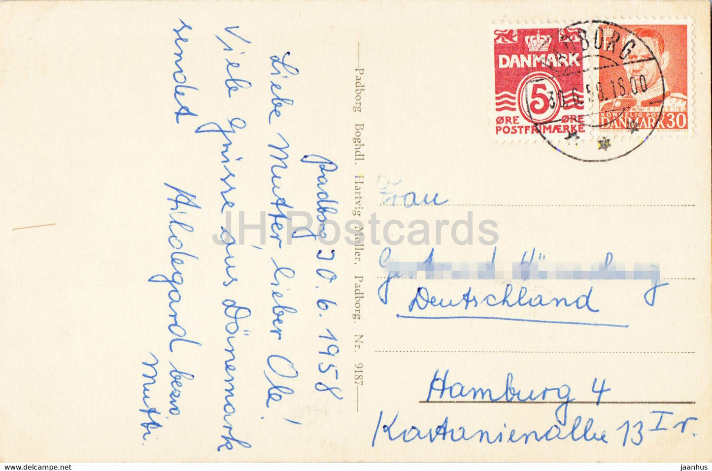 Padborg - Toldgarden - 9187 - alte Postkarte - 1958 - Dänemark - gebraucht