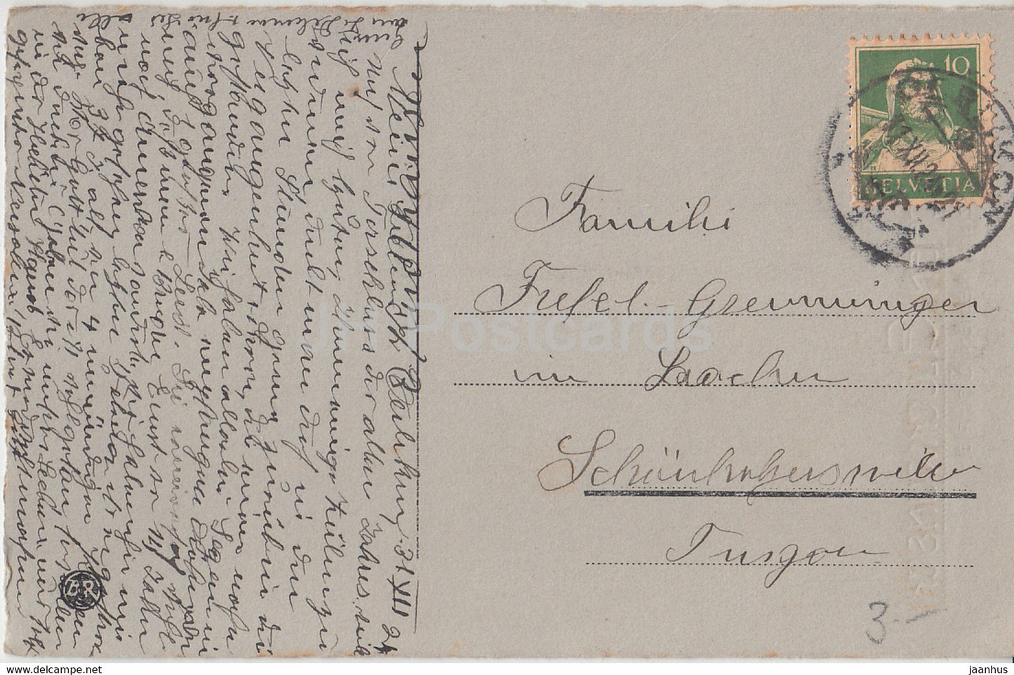 New Year Greeting Card - Herzlichen Gluckwunsch zum Neuen Jahre - house - BR - old postcard - 1924 - Germany - used