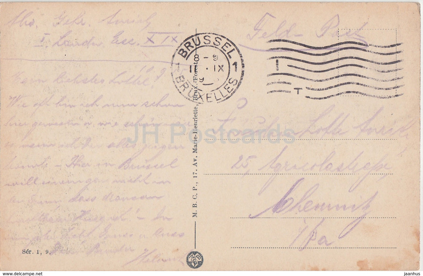 Bruxelles - Bruxelles - Les Arcades du Cinquantenaire - Feldpost - carte postale ancienne - 1915 - Belgique - utilisé