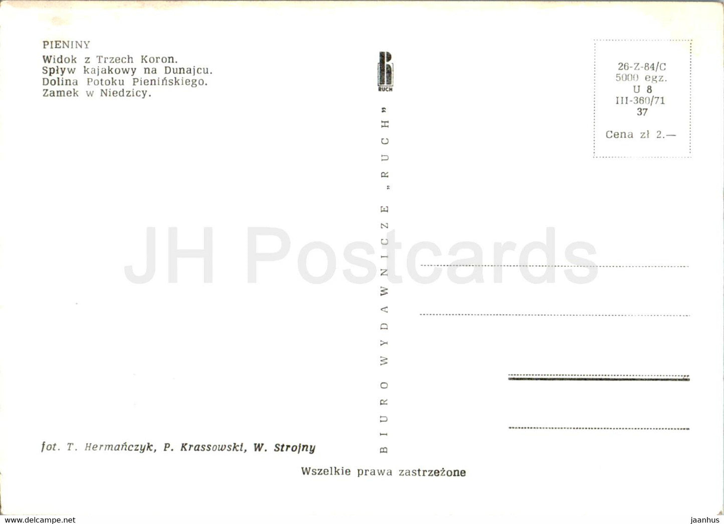 Pieniny - Widok z Trzech Koron - Dolina Potoku Pieninskiego - Zamek w Niedzicy - château - multiview - Pologne - inutilisé