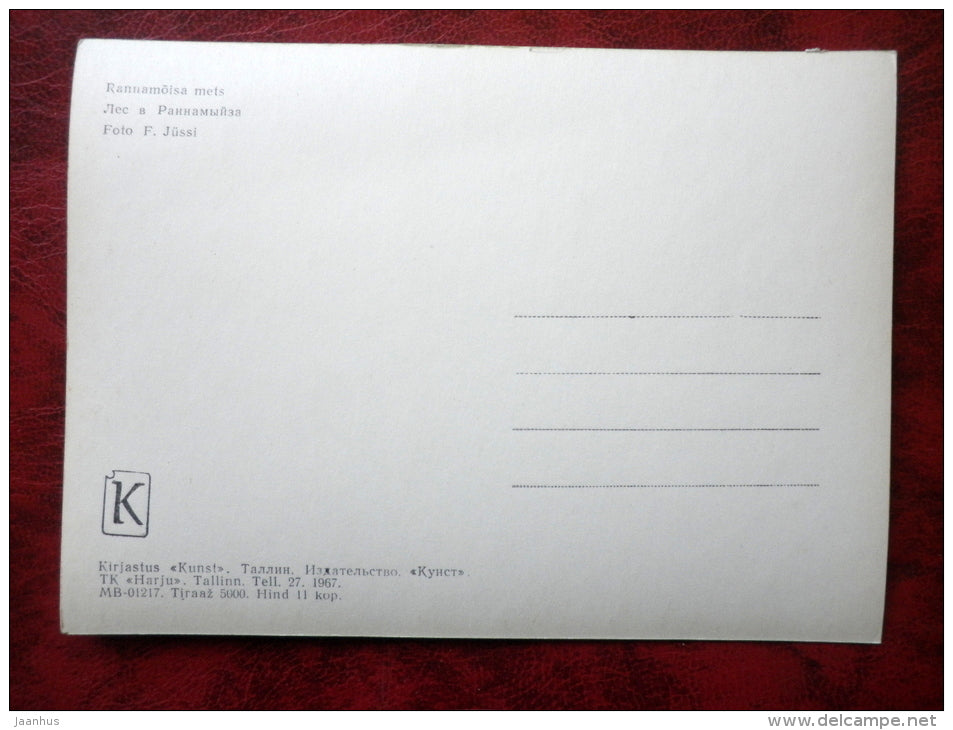 Rannamõisa forest - 1967 - Estonia - USSR - unused - JH Postcards