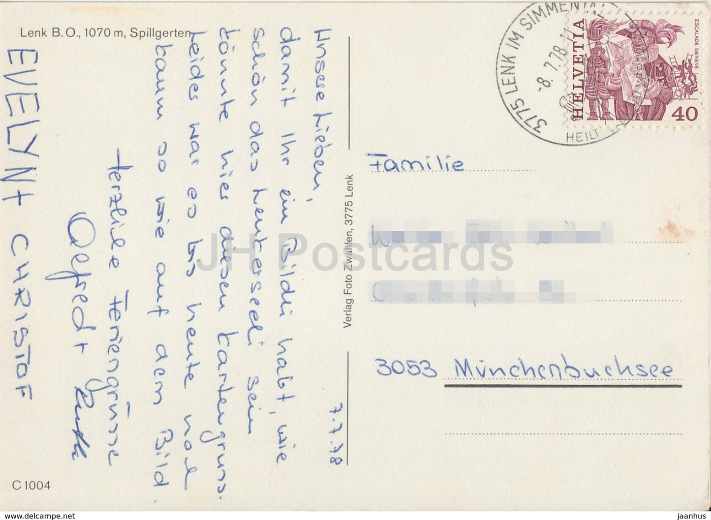 Lenk 1070 m - Spillgerten - 1978 - Switzerland - used