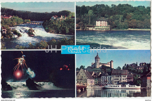 Rheinfall Schweiz - Sclosschen Worth am Rheinfall - multiview - Switzerland - unused - JH Postcards