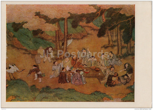 Painting by Wang Zheng-Pen - Collection of spirits and immortal geniuses - Chinese art - 1956 - Russia USSR - unused - JH Postcards