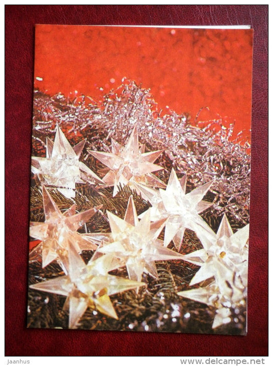 New Year Greeting card - decorations - 1978 - Estonia USSR - used - JH Postcards