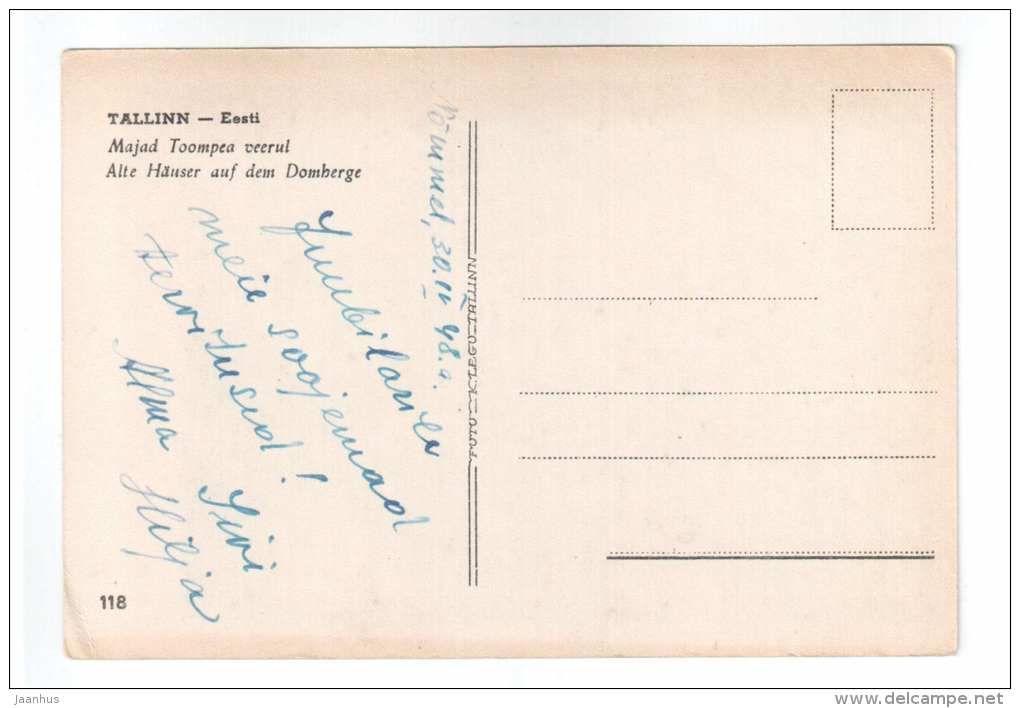 Alte Häuser auf dem Domberge - Tallinn - Estonia -118 - old postcard - circulated in Estonia 1948 - used - JH Postcards