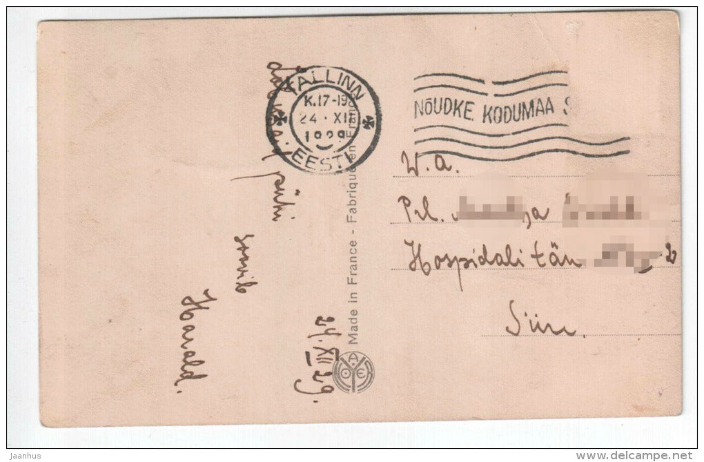 winter - house - NOYER 1932 - old postcard - circulated in Estonia 1929 , Tallinn - used - JH Postcards