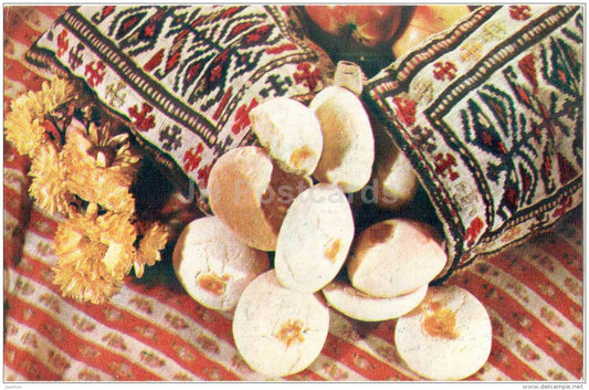 Badam Puri - dishes - Azerbaijan dessert - cuisine - 1984 - Russia USSR - unused - JH Postcards