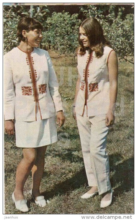 products of Algeshevskaya factory of Embroidery - handicraft - Cheboksary - Chuvashia - 1973 - Russia USSR - unused - JH Postcards