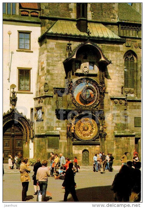 The Old Town Clock - Praha - Prague - Czechoslovakia - Czech - used 1986 - JH Postcards