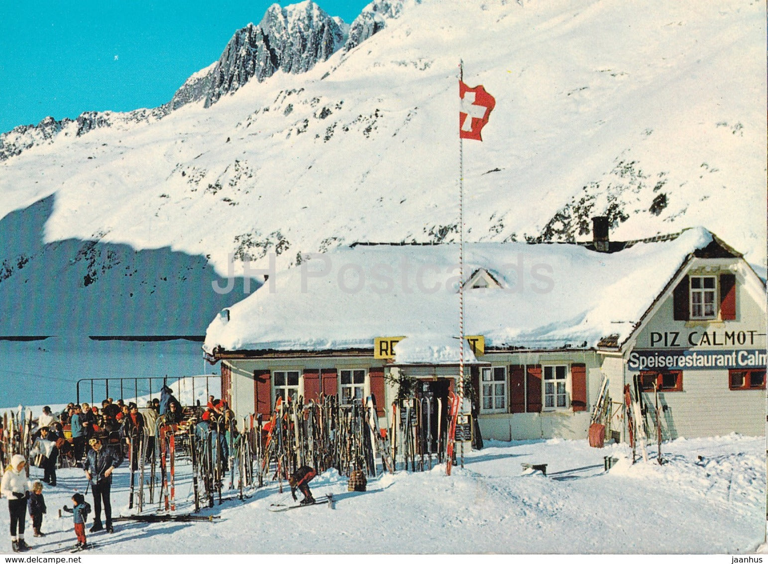 Oberalp Passhohe - restaurant Piz Calmot - ski resort - 3836 - Switzerland - unused - JH Postcards