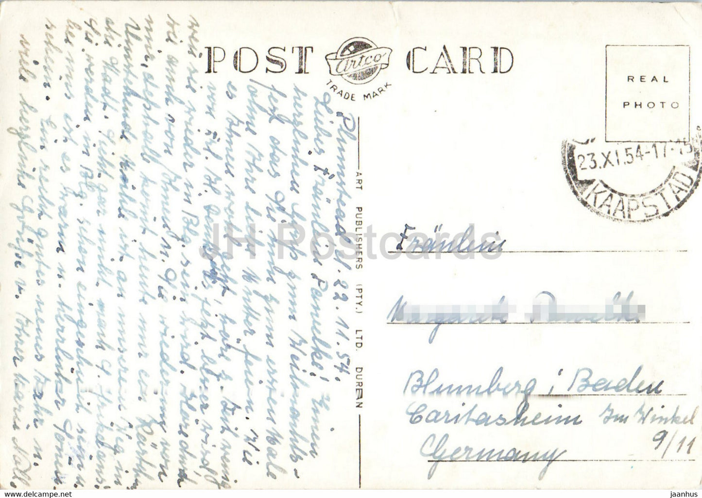 Rondebosch - Old Mill - windmill - old postcard - 1954 - South Africa - used