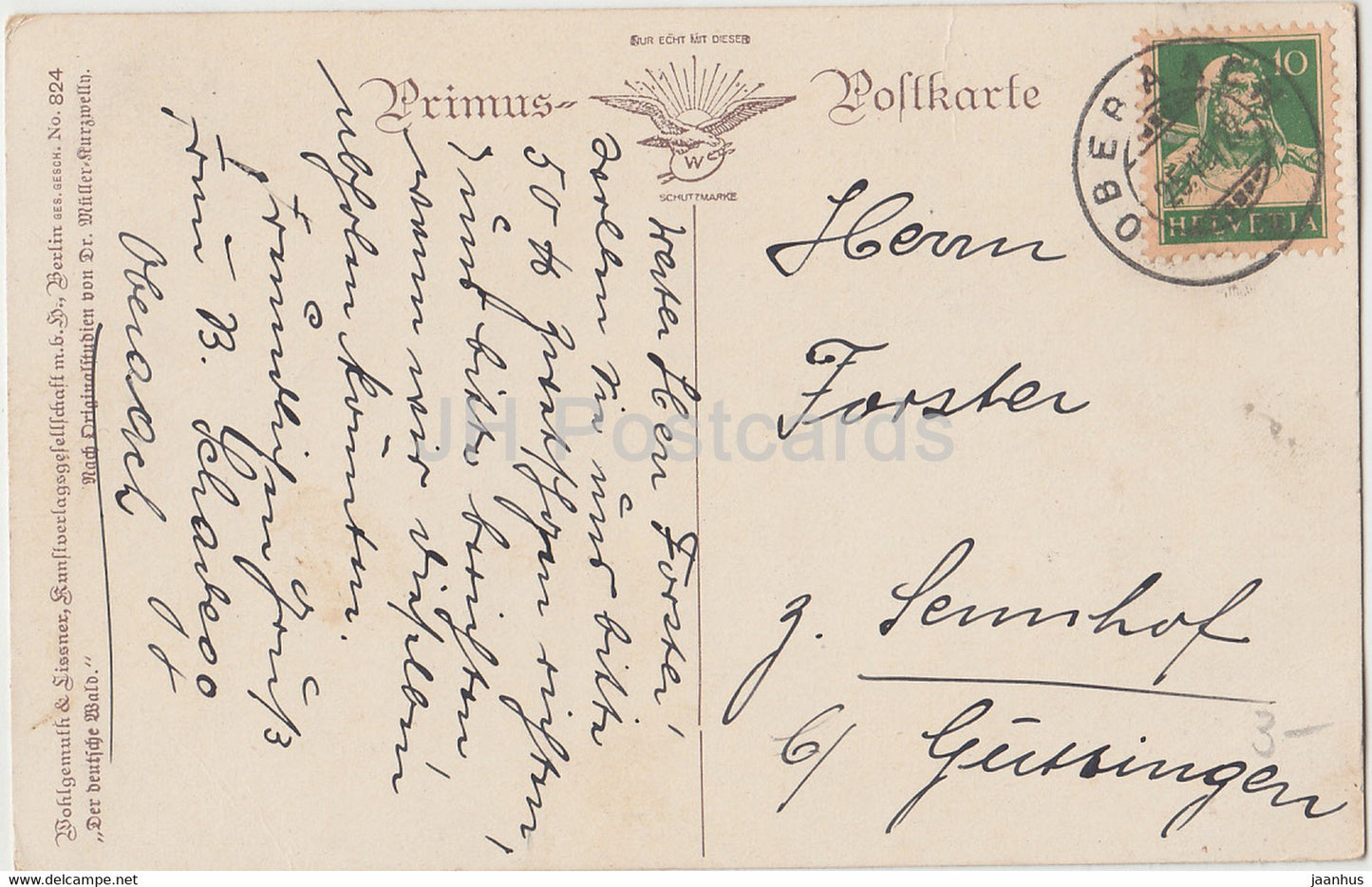 côte de la mer - Muller Kurzwelln - illustration - Primus 824 - carte postale ancienne - 1922 - Allemagne - utilisé