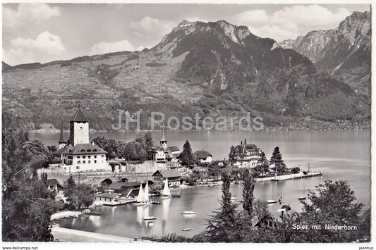 Spiez mit Niederhorn - 176 - Switzerland - old postcard - unused - JH Postcards