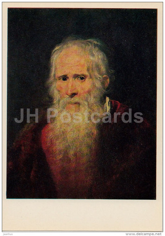 painting by Anthony van Dyck - Head of an Old Man , 1621 - Flemish art - 1980 - Russia USSR - unused - JH Postcards