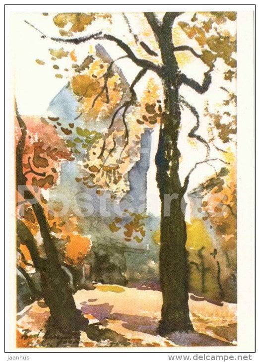 illustration by K. Burman - Danish King's Garden - Tallinn - 1968 - Estonia USSR - unused - JH Postcards