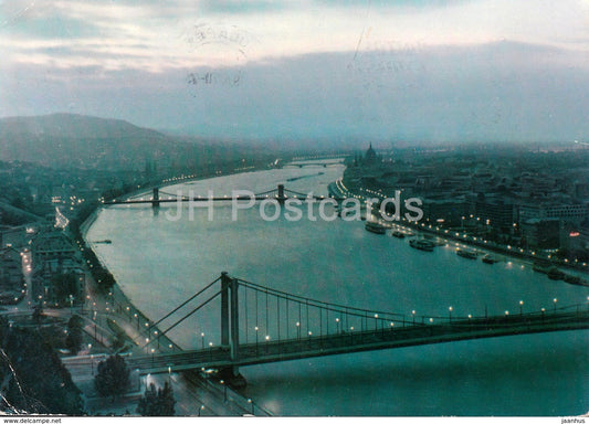 View of Budapest - bridge - 1970 - Hungary - used - JH Postcards
