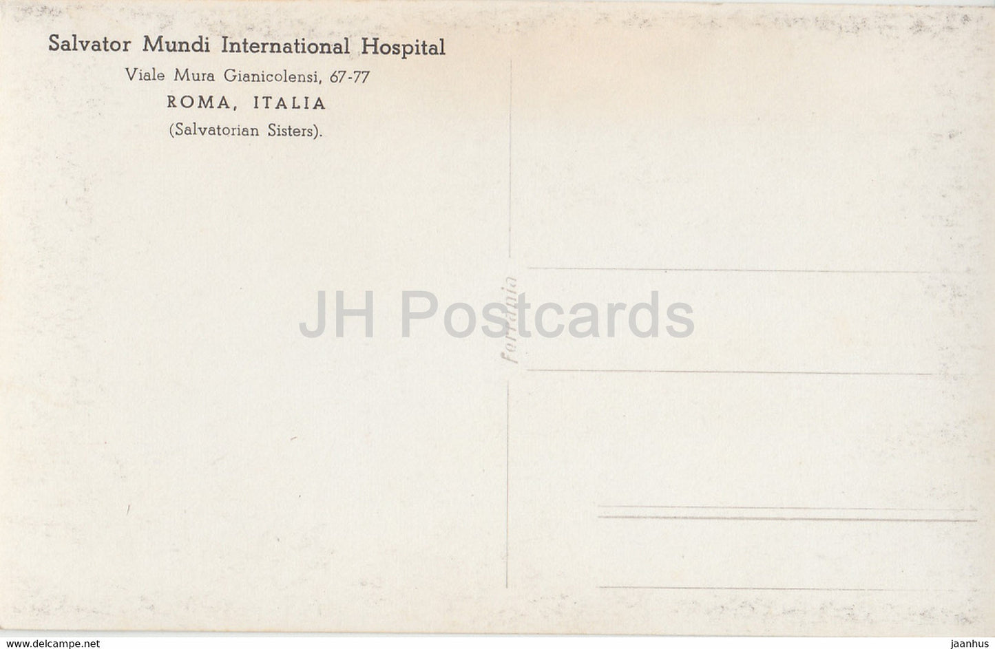 Roma - Rom - Salvator Mundi International Hospital - alte Postkarte - Italien - unbenutzt