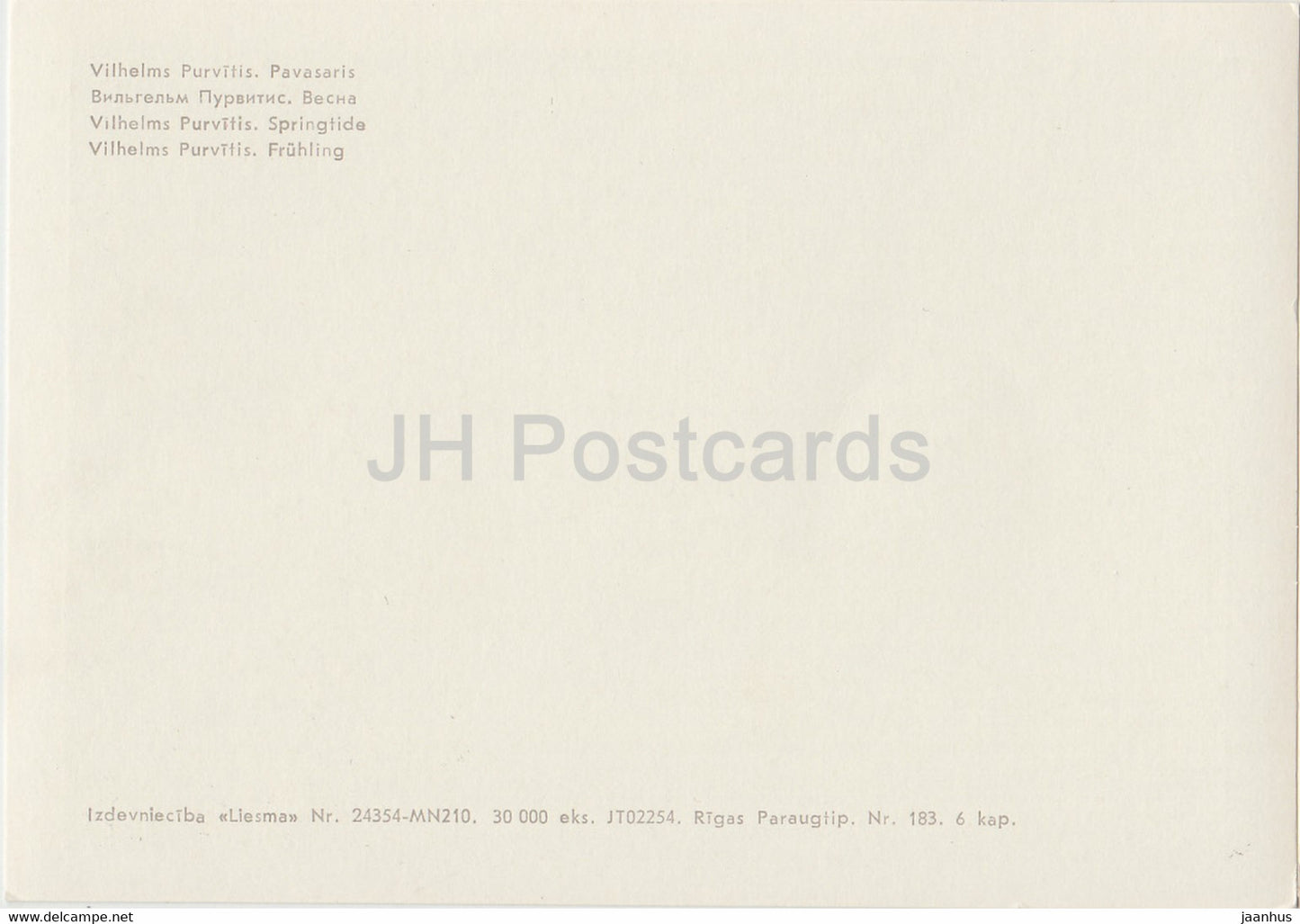 painting by Vilhelms Purvitis - Springtide - Latvian art - Latvia USSR - unused