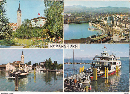 Romanshorn - ship - barge - multiview - 174 - Switzerland - used - JH Postcards