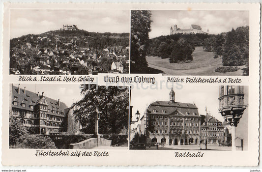 Gruss aus Coburg - Veilchental - Furstenbau - Rathaus - old postcard - Germany - unused - JH Postcards