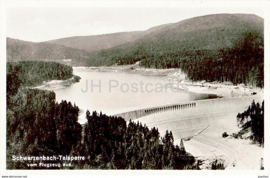 Schwarzenbach Talsperre vom Flugzeug aus - old postcard - Germany - unused - JH Postcards