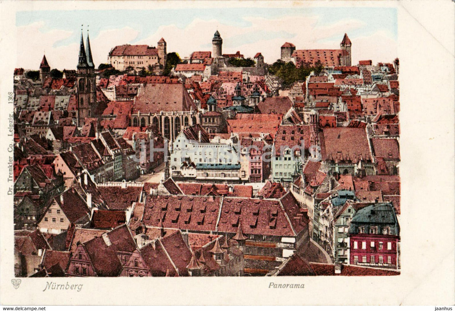 Nurnberg - Nuremberg - Panorama - 1368 - old postcard - Germany - unused - JH Postcards