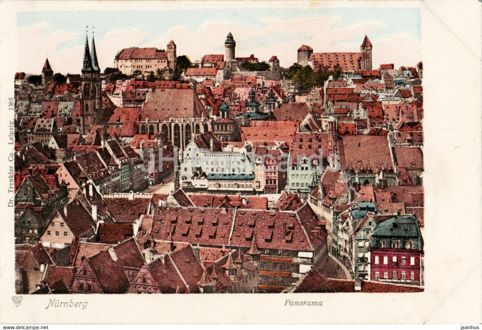 Nurnberg - Nuremberg - Panorama - 1368 - old postcard - Germany - unused - JH Postcards