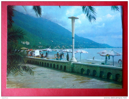 embankment - Gagra - Abkhazia - postal stationery - 1980 - Georgia USSR - unused - JH Postcards