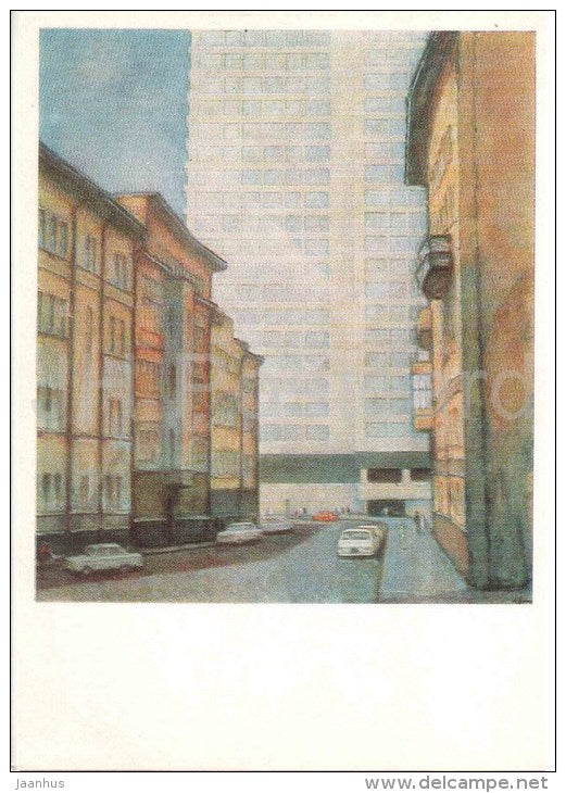 painting by E. Vasilyev - The Big Molchanovka , 1975 - city - russian art - unused - JH Postcards