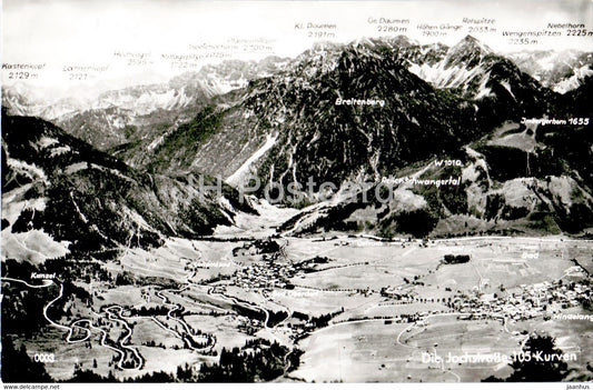 Oberjoch im Hochallgau - Die Jochstrasse 105 Kurven - old postcard - Germany - unused - JH Postcards