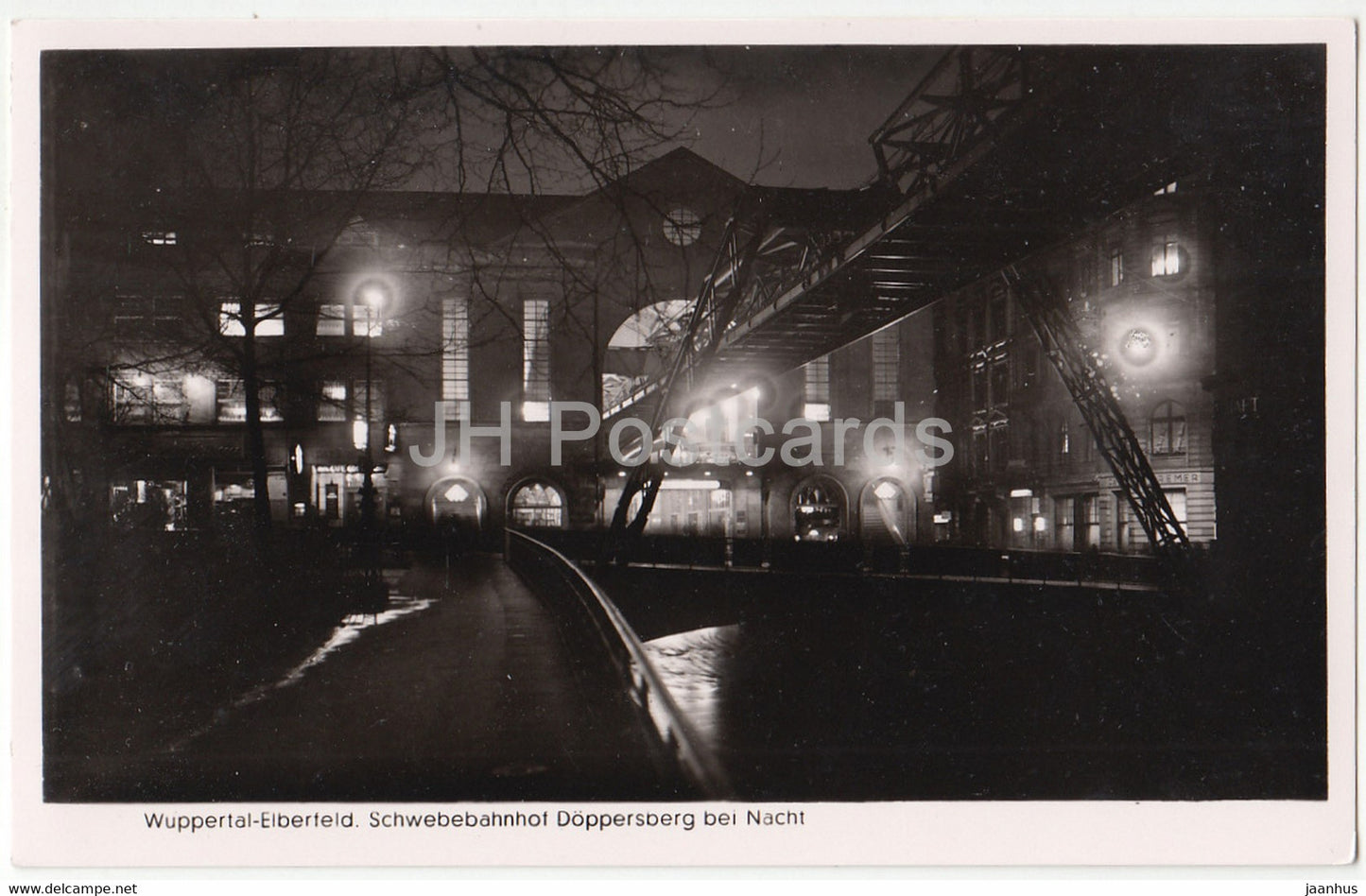 Wuppertal Elberfeld - Schwebebahnhof Doppersberg bei Nacht - Suspension Railway - Germany - used - JH Postcards
