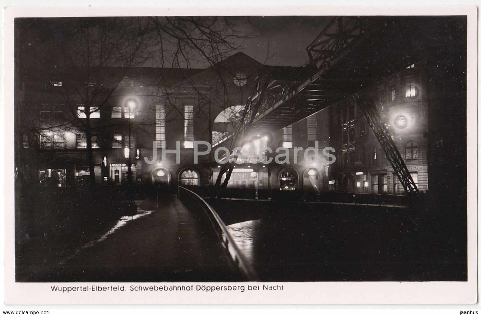 Wuppertal Elberfeld - Schwebebahnhof Doppersberg bei Nacht - Suspension Railway - Germany - used - JH Postcards