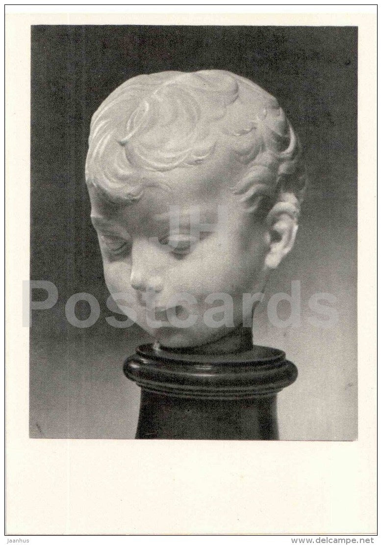 sculpture by Desidero da Settignano - Baby Jesus - italian art - unused - JH Postcards