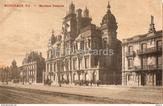 Bordeaux - Maison Descas - 52 - old postcard - 1905 - France - used - JH Postcards