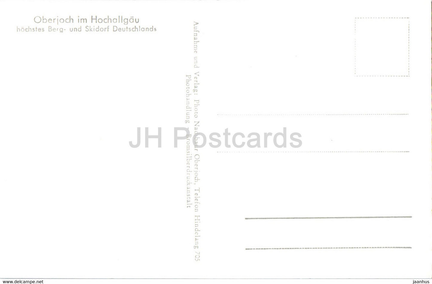 Oberjoch im Hochallgau - Die Jochstrasse 105 Kurven - carte postale ancienne - Allemagne - inutilisée