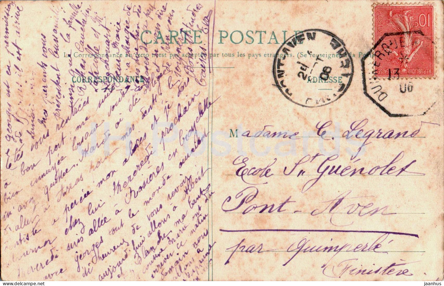 Le Treport – Vue prise de la Maison de Location Z. Levilain – alte Postkarte – 1906 – Frankreich – gebraucht