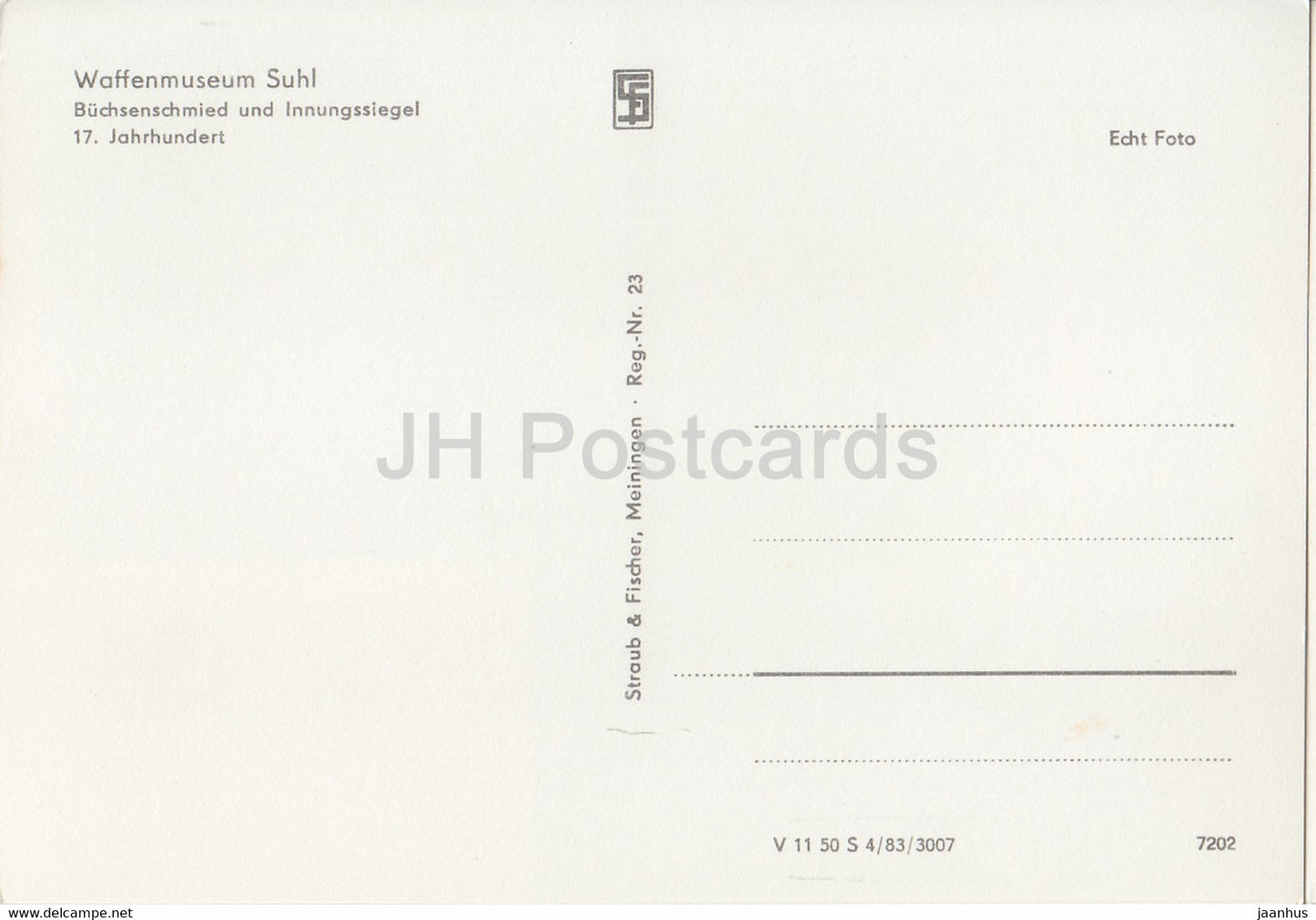 Buchsenschmied und Innungssiegel - smith - Waffenmuseum Suhl - DDR Germany - unused