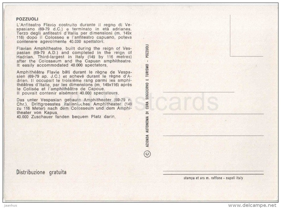 L´Anfiteatro - Amphitheatre - Pozzuoli - Campania - 18 - Italia - Italy - unused - JH Postcards