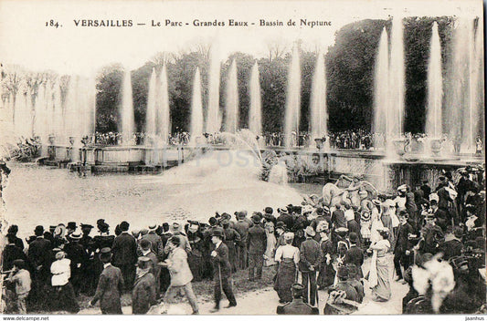 Versailles - Le Parc - Grandes Eaux - Bassin de Neptune - 184 - old postcard - France - unused - JH Postcards