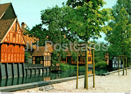 Arhus - Aarhus - Kobstadmuseet Den Gamle By - Motiv fra Aen - View of the River - 149 - Denmark - used - JH Postcards