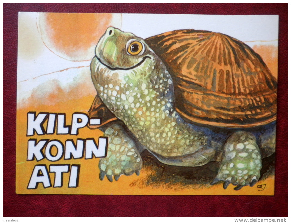illustration by R. Järvi - turtle Ati - 1981 - Estonia USSR - unused - JH Postcards