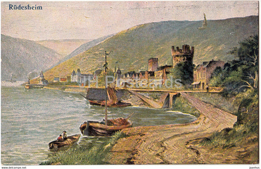Rudesheim - 5351 - illustration - old postcard - Germany - unused - JH Postcards