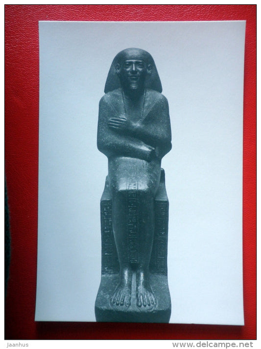 Priest Montemhet , 660 BC - Sculptures of Ancient Egypt - old postcard - Germany DDR - unused - JH Postcards