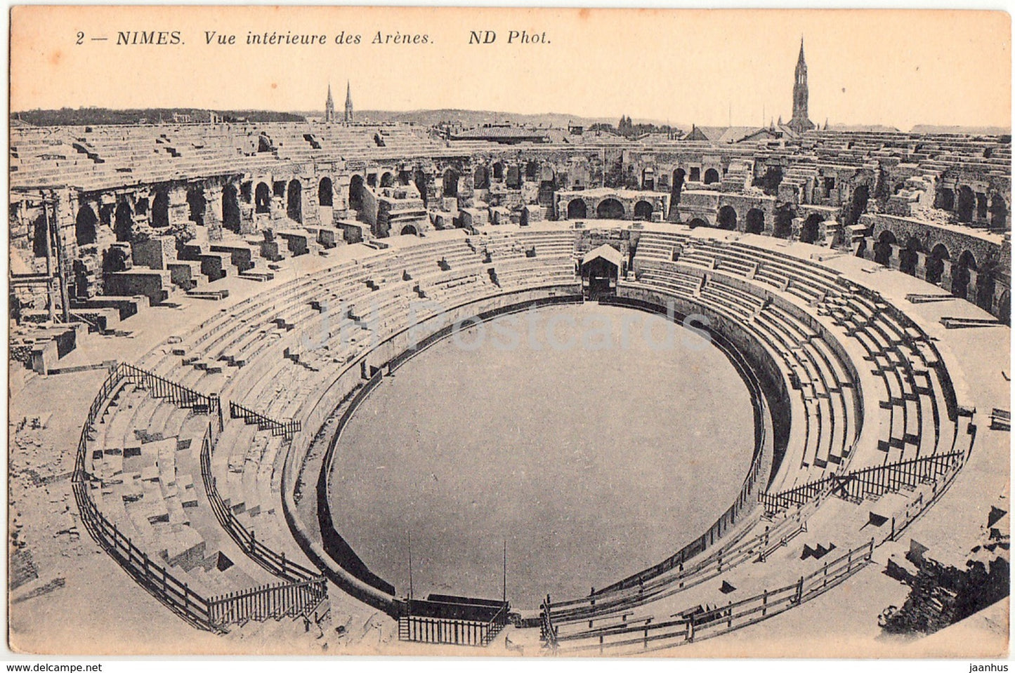Nimes - Vue Interieur des Arenes - 2 - old postcard - France - unused - JH Postcards