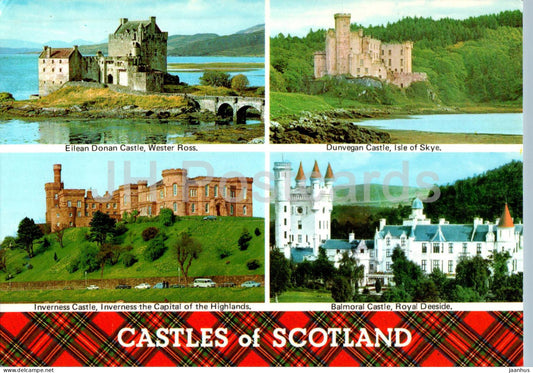 Castles of Scotland - Eilean Donan Castle - Dunvegan - Inverness - Balmoral - Scotland - United Kingdom - used - JH Postcards