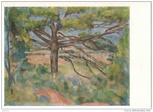 painting by Paul Cezanne - 1 - Great Pine-Tree near Aix - french art - unused - JH Postcards