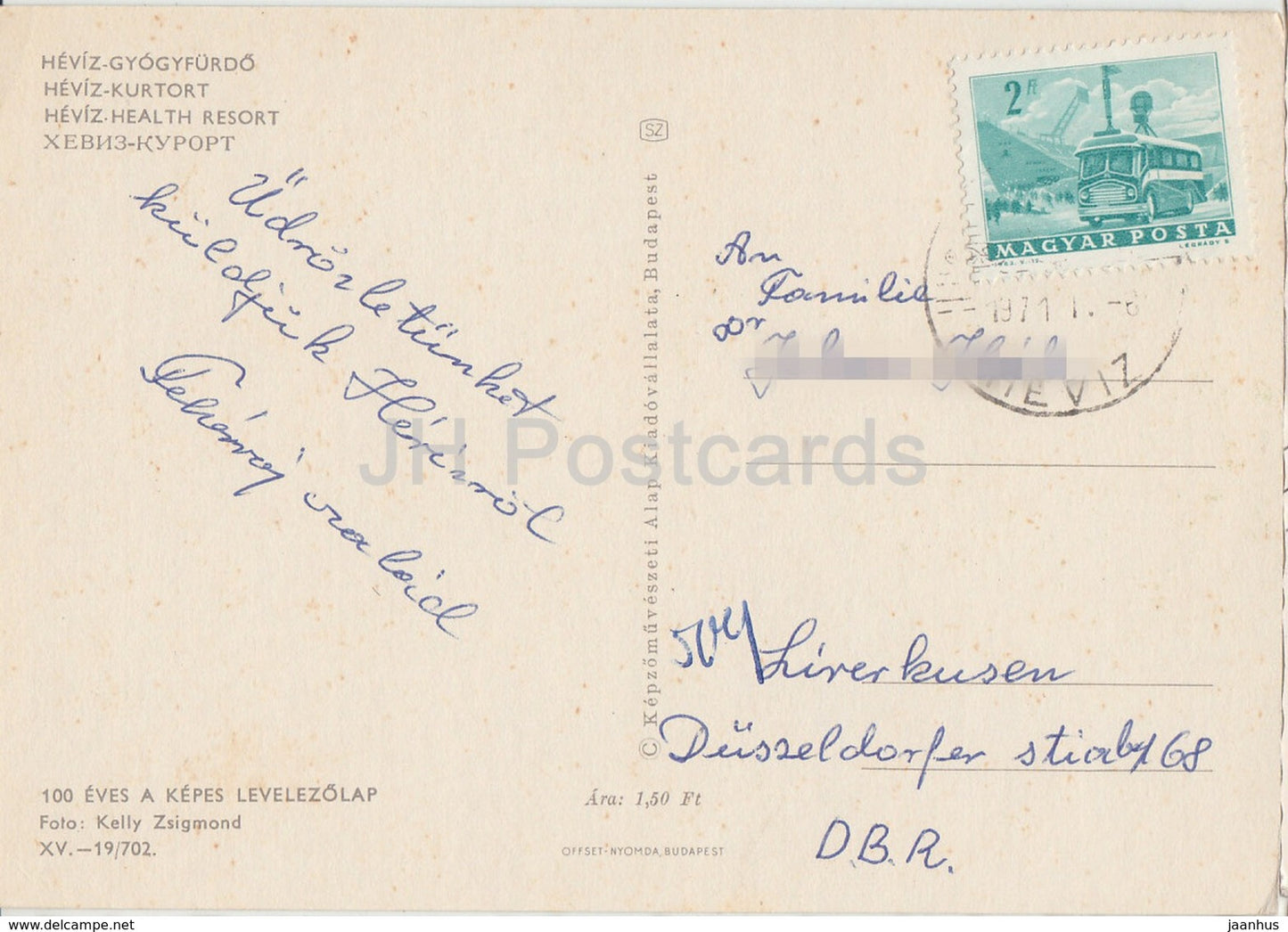 Heviz - Healt Resort - nénuphar - 1971 - Hongrie - occasion