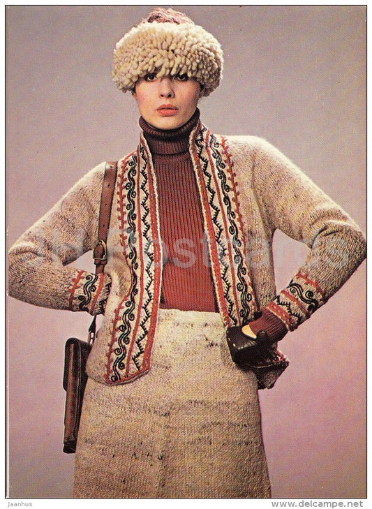 suit Miroslawa - hat - woman - Sewing - fashion - handicraft - Poland - unused - JH Postcards